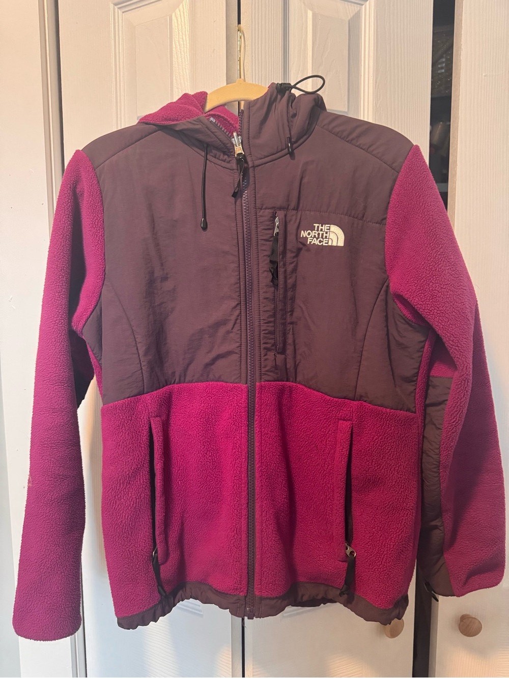 The North Face Two-Tone Plum and Magenta Teddy Fleece Jacket